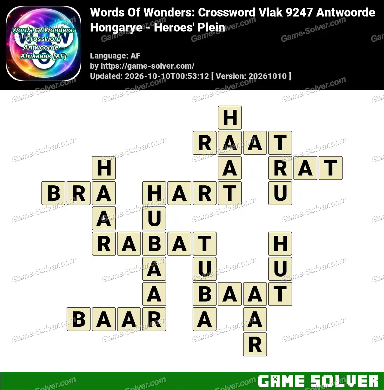 Words Of Wonders: Crossword Vlak 9247 Antwoorde – Hongarye – Heroes’ Plein
